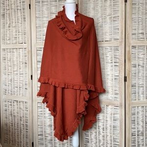 Burnt Orange Wrap Sweater OS